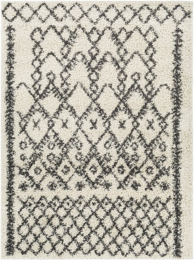 Surya Taza Shag TZS-2301 Charcoal Cream 5'2" x 7' Rug