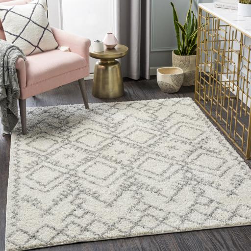 Surya Taza Shag TZS-2326 Cream Gray 5'2" x 7' Rug