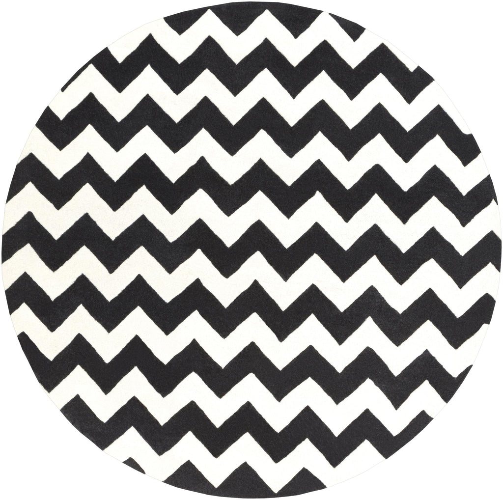 Surya Transit AWAT-2036 Black Cream 8' Round Rug