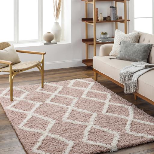 Surya Urban Shag USG-2324 Dusty Pink White 7'10" x 10'2" Rug