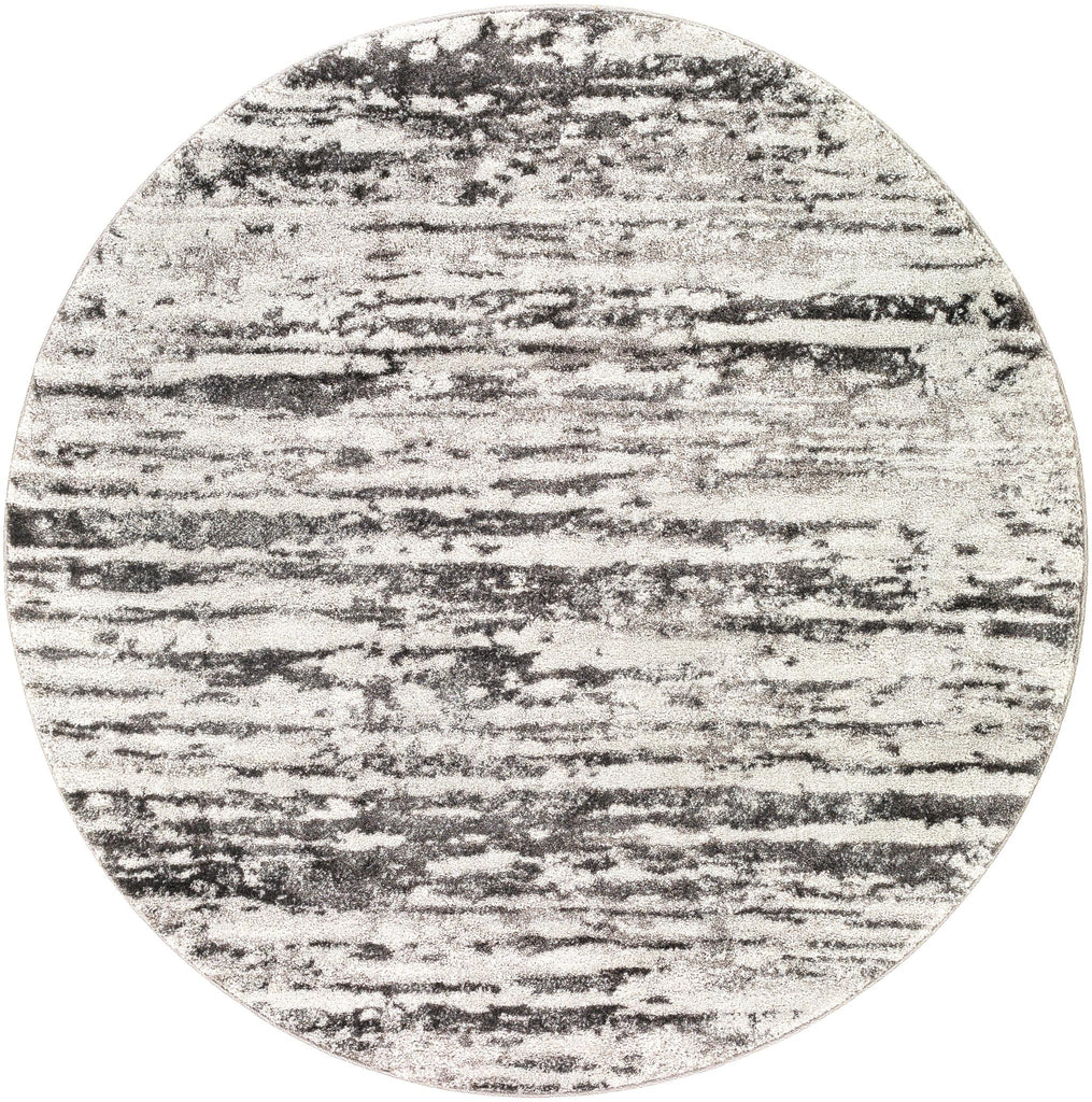 Surya Venice VNE-2301 Black Ivory 7'10" Round Rug