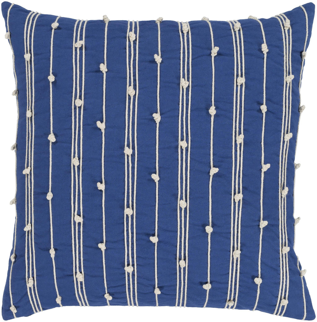 Surya Accretion ACT-004 Cream Dark Blue 18"H x 18"W Pillow Cover