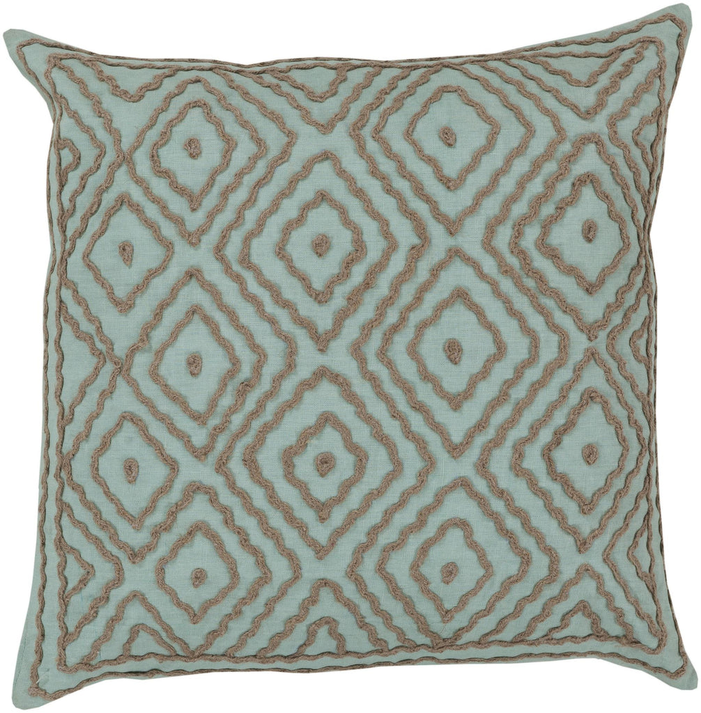 Surya Atlas LD-027 Ice Blue Medium Brown 20"H x 20"W Pillow Cover