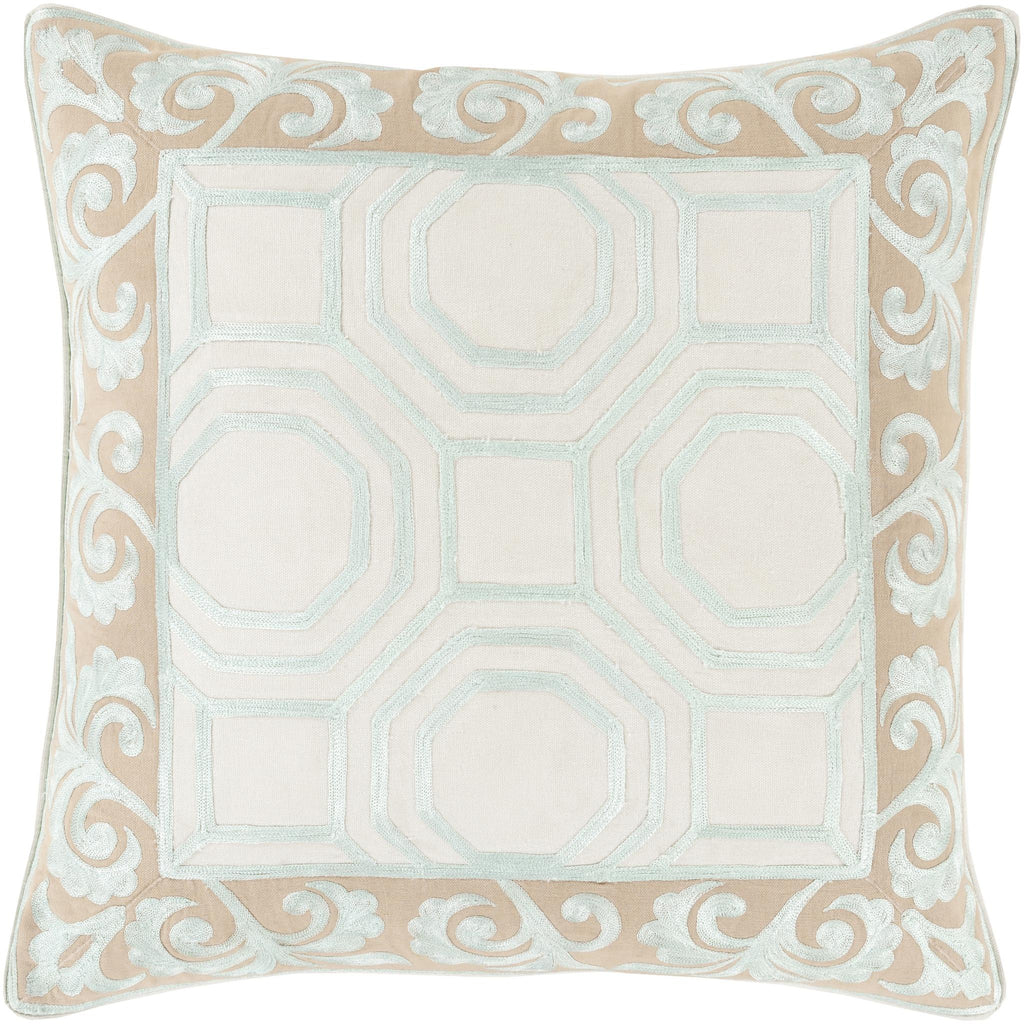 Surya Bel Ami BEL-004 Light Beige Seafoam 18"H x 18"W Pillow Cover