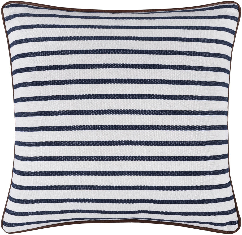 Surya Charlize CLZ-001 Dark Brown Navy 18"H x 18"W Pillow Cover