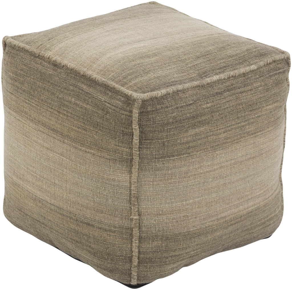 Surya Chaz CZPF-002 Brown Light Brown 18"H x 18"W x 18"D Pouf