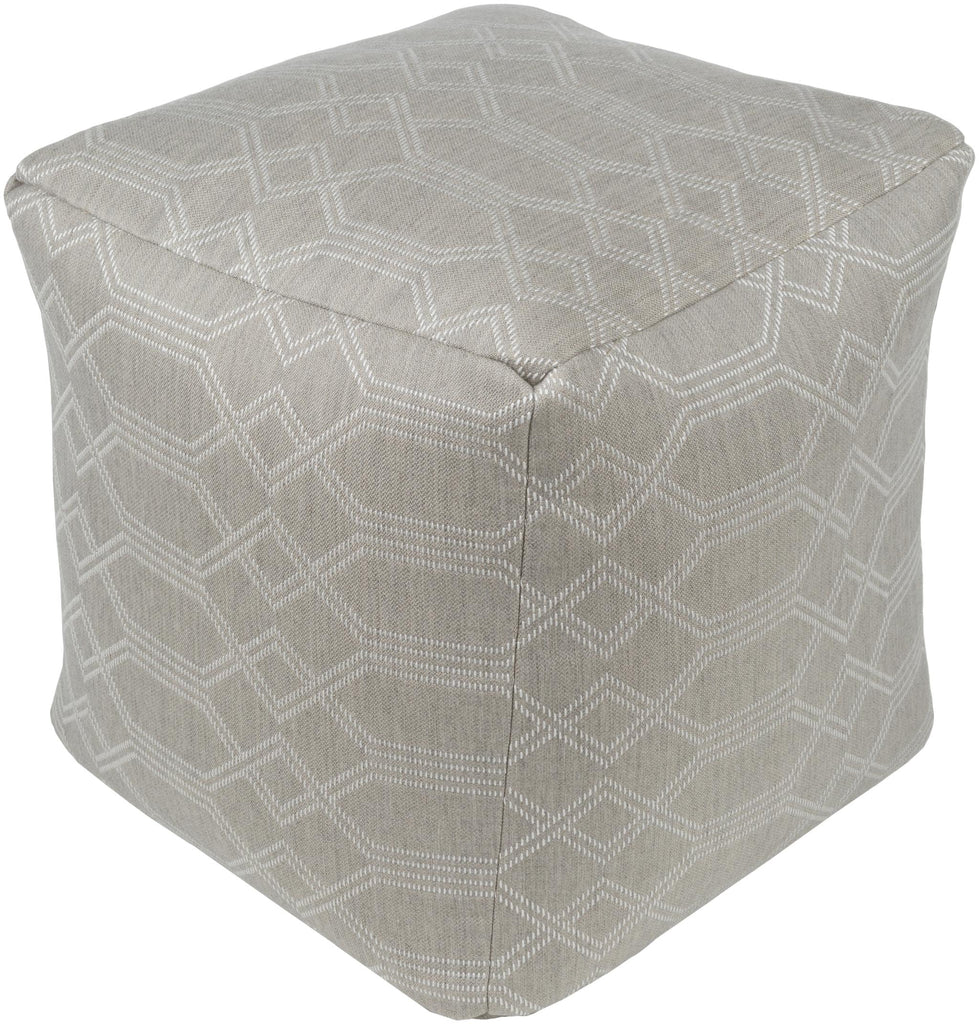 Surya Crissy CSPF-001 Ivory Light Gray 18"H x 18"W x 18"D Pouf