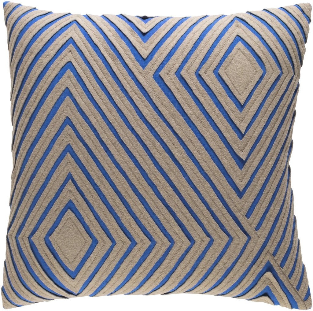 Surya Denmark DMR-004 Blue Light Brown 18"H x 18"W Pillow Cover