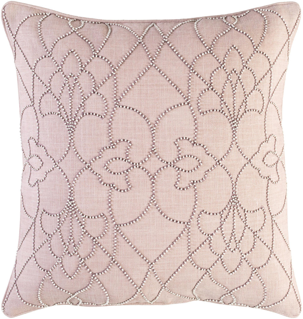 Surya Dotted Pirouette DP-003 Dusty Pink Ivory 20"H x 20"W Pillow Cover