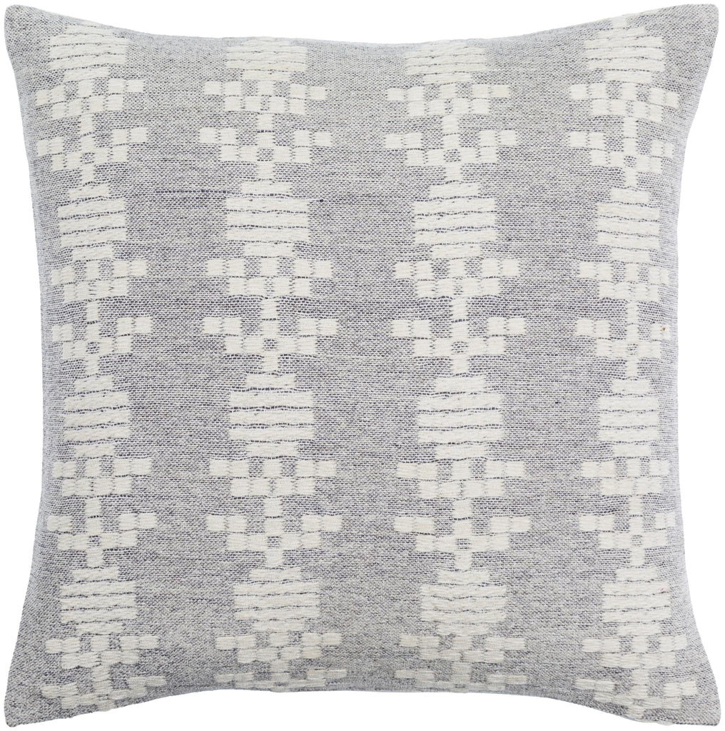 Surya Elara EAR-002 Blue Cream 18"H x 18"W Pillow Cover