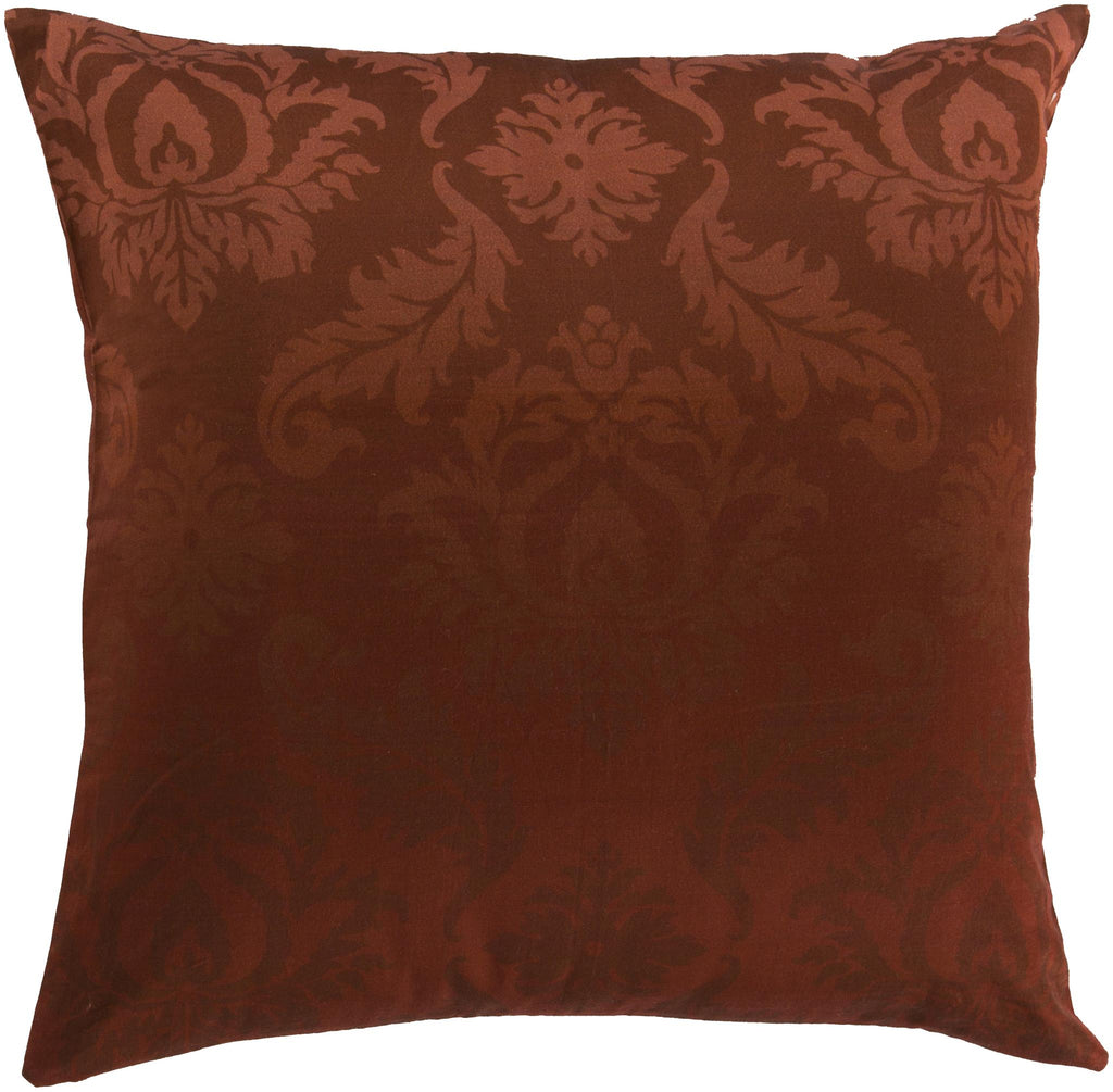 Surya Elizabeth SY-014 Burgundy Burnt Orange 18"H x 18"W Pillow Cover