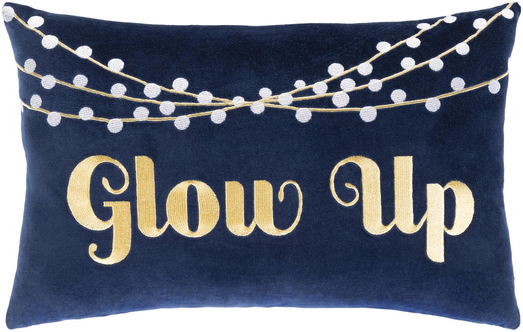 Surya Glow Up GLP-001 Dark Blue Navy 13"H x 20"W Pillow Cover