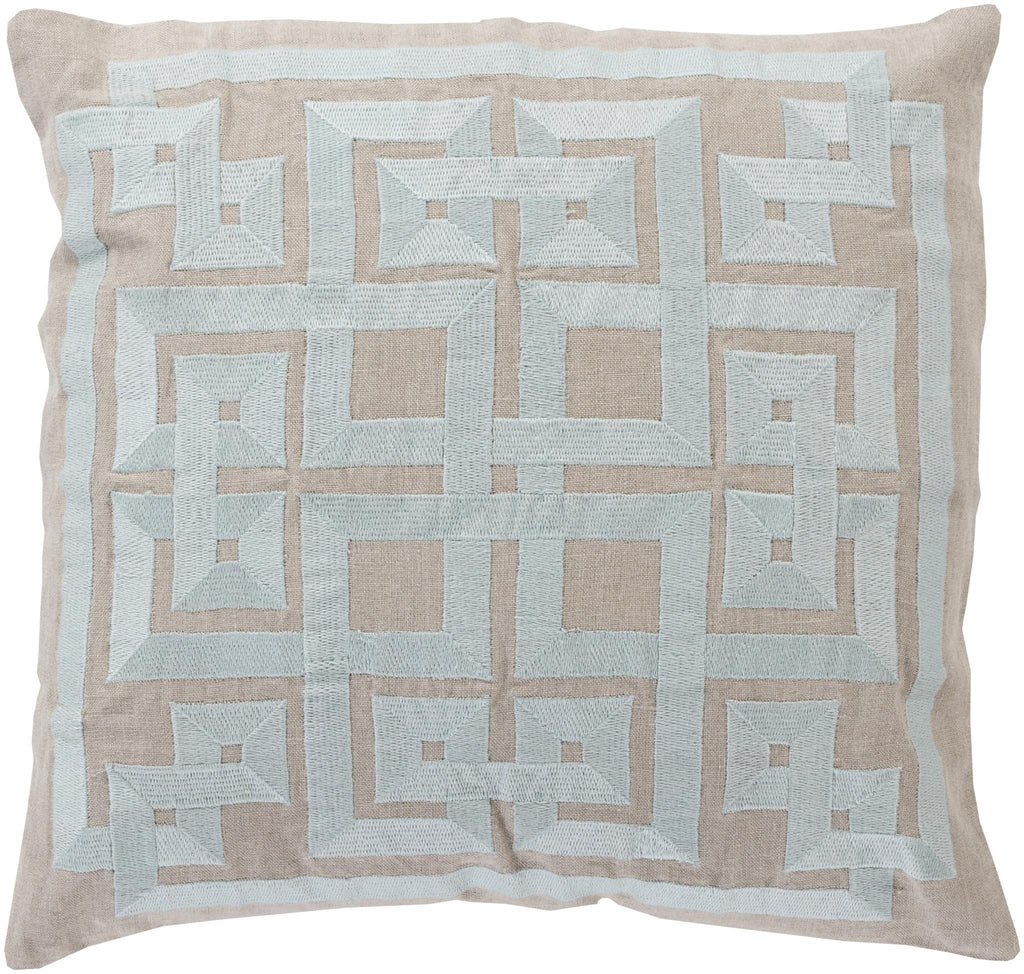 Surya Gramercy LD-010 Ice Blue Taupe 20"H x 20"W Pillow Cover