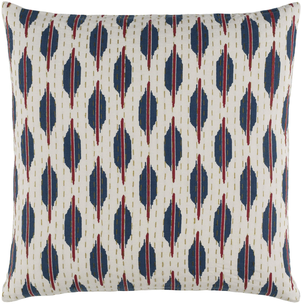 Surya Kantha KTH-005 Brick Red Cream 20"H x 20"W Pillow Cover