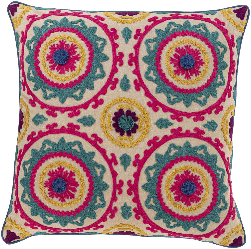 Surya Khavi KHV-002 Blue Dark Blue 18"H x 18"W Pillow Cover