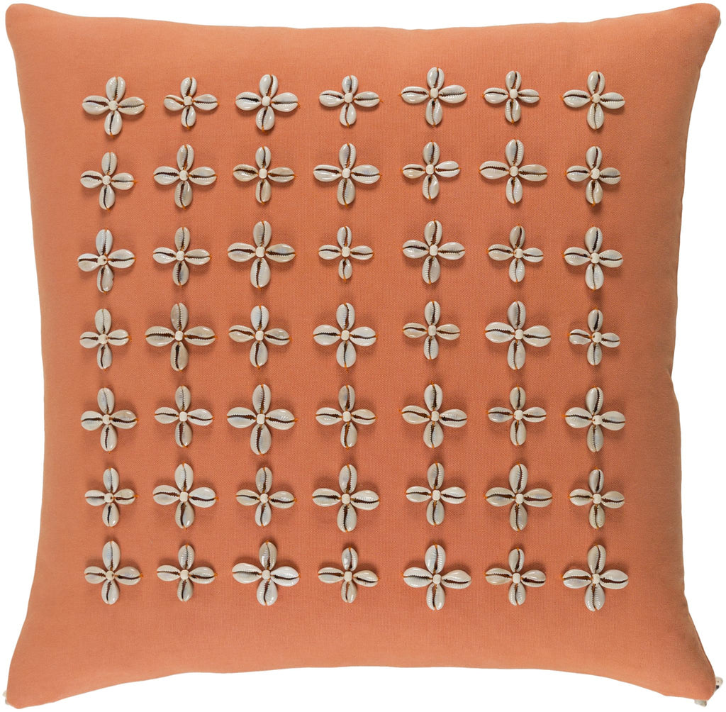 Surya Lelei LLI-003 Ivory Orange 18"H x 18"W Pillow Cover