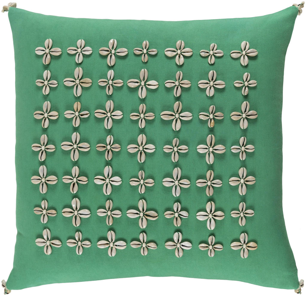 Surya Lelei LLI-004 Green Ivory 18"H x 18"W Pillow Cover