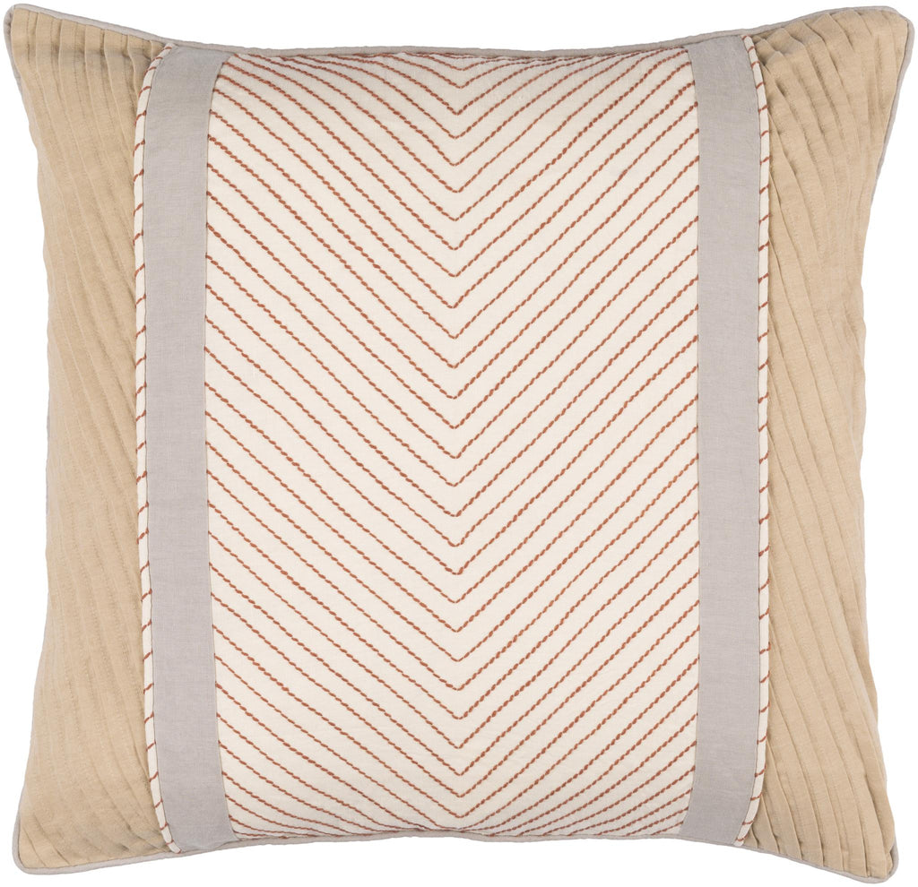 Surya Leona LN-001 Gray Light Beige 20"H x 20"W Pillow Cover