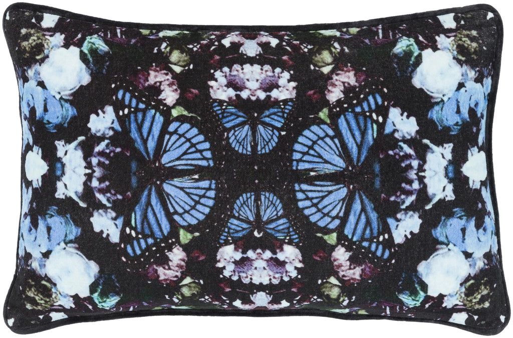 Surya Metamorphosis MPH-002 Aqua Black 13"H x 19"W Pillow Cover