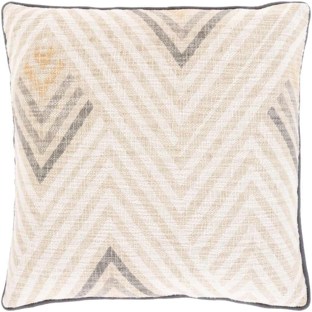 Surya Mila MAL-001 Beige Burnt Orange 18"H x 18"W Pillow Cover