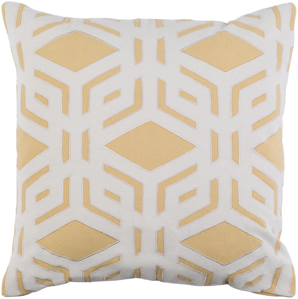 Surya Millbrook MBK-003 Beige Mustard 18"H x 18"W Pillow Cover