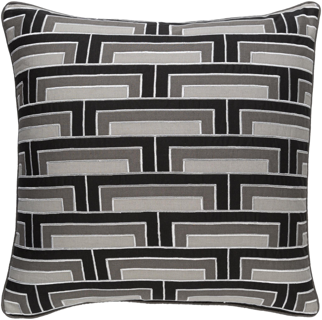 Surya Mod Steps MSP-003 Black Charcoal 13"H x 20"W Pillow Cover