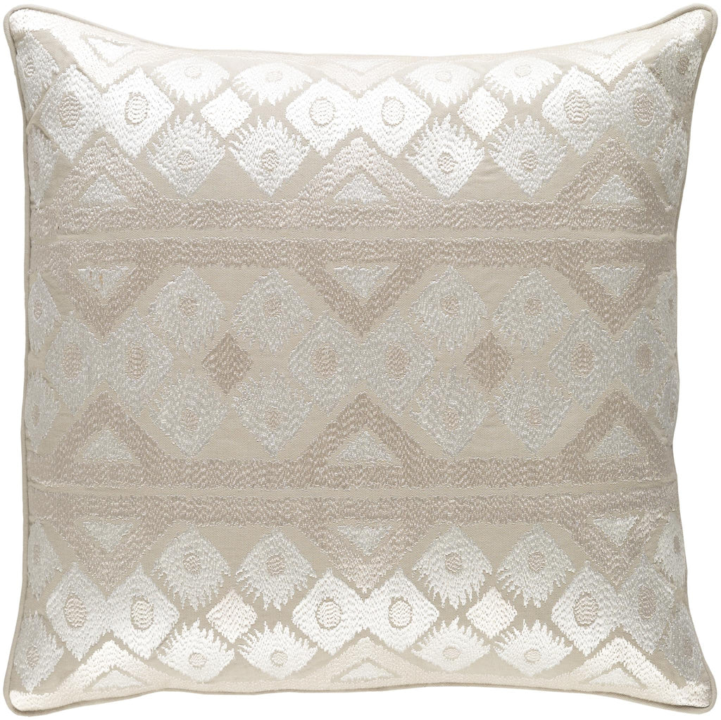 Surya Morowa MRW-001 Beige Cream 18"H x 18"W Pillow Cover