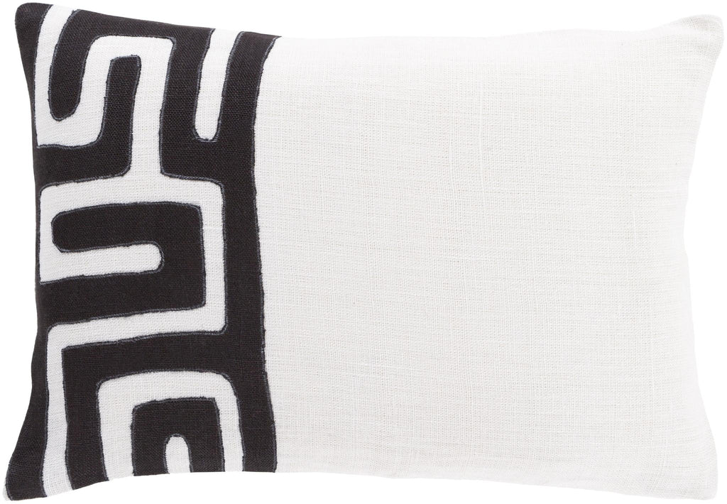 Surya Nairobi NRB-012 Black Off-White 13"H x 19"W Pillow Cover