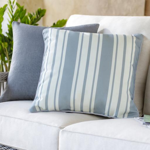 Surya Nautical Stripe NS-005 Gray Ivory 20"H x 20"W Pillow Cover