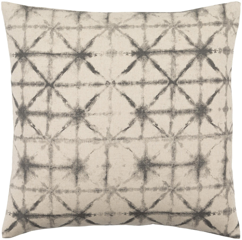 Surya Nebula NEB-002 Charcoal Light Beige 18"H x 18"W Pillow Cover