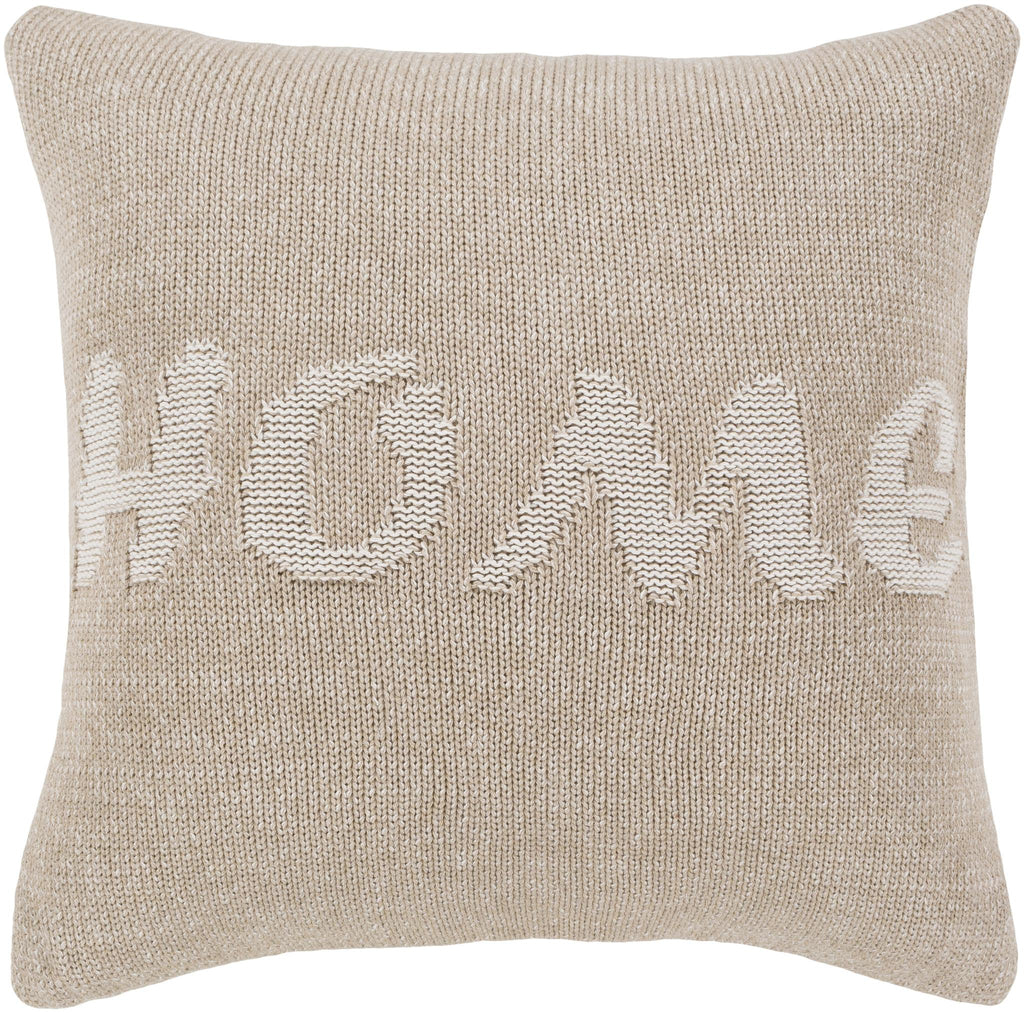 Surya No Place Like Home NPH-001 Beige Ivory 18"H x 18"W Pillow Cover