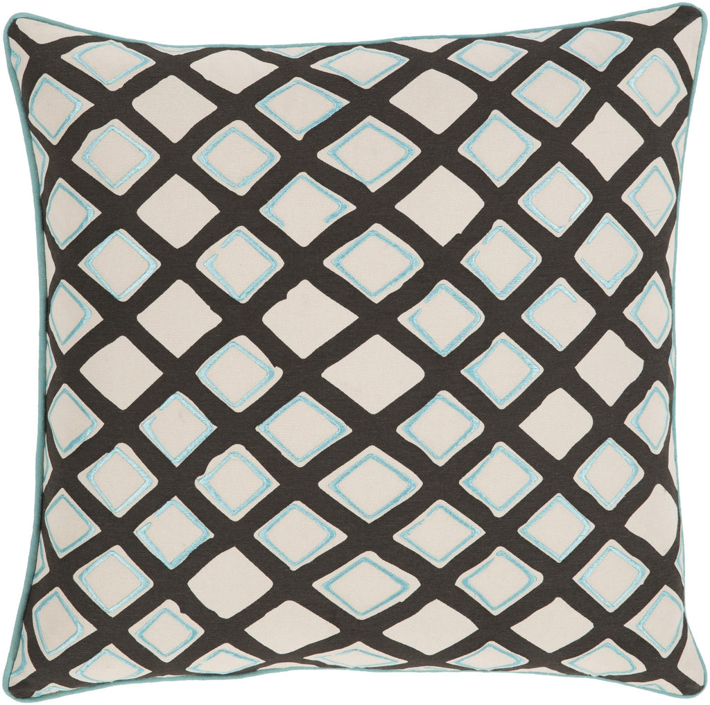 Surya Omo OMO-002 Aqua Cream 18"H x 18"W Pillow Cover