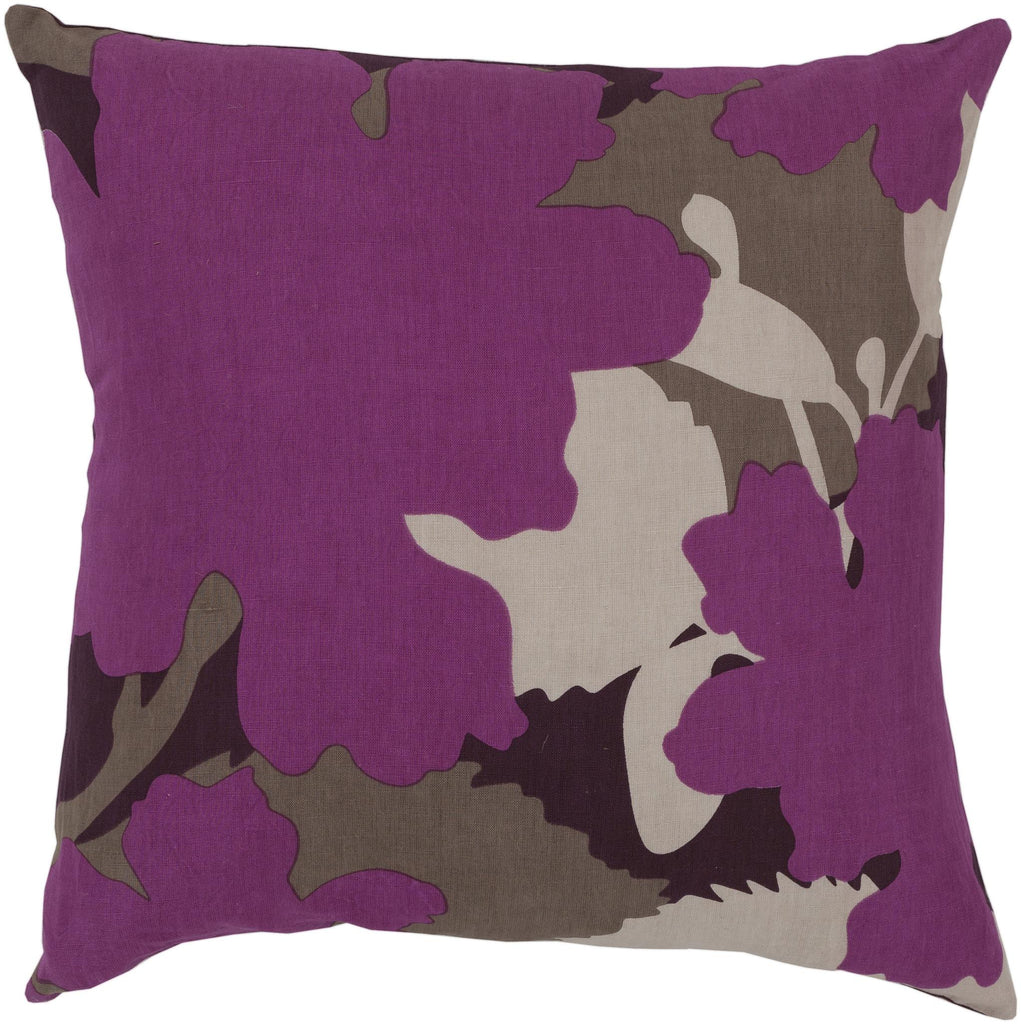 Surya Organic Modern JD-026 Fuchsia Plum 18"H x 18"W Pillow Cover