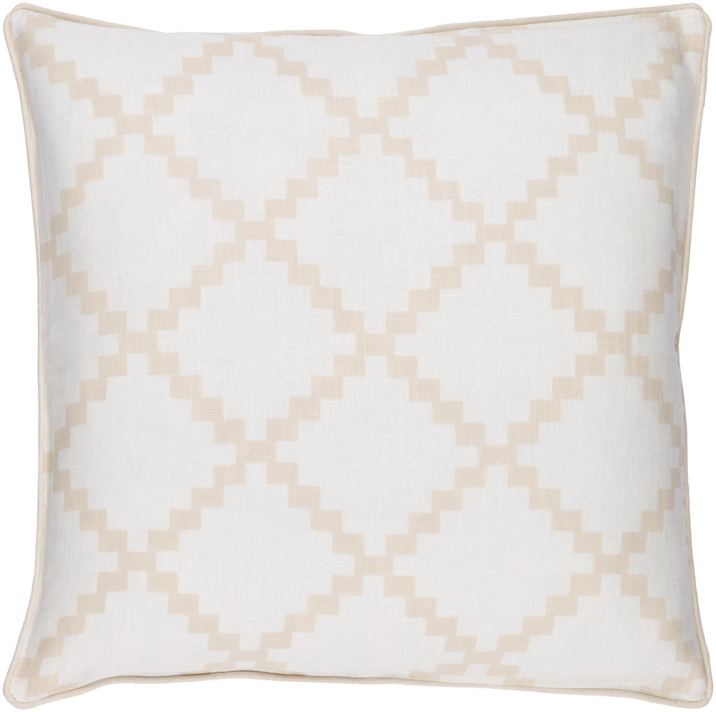 Surya Parsons PR-001 Beige White 18"H x 18"W Pillow Cover