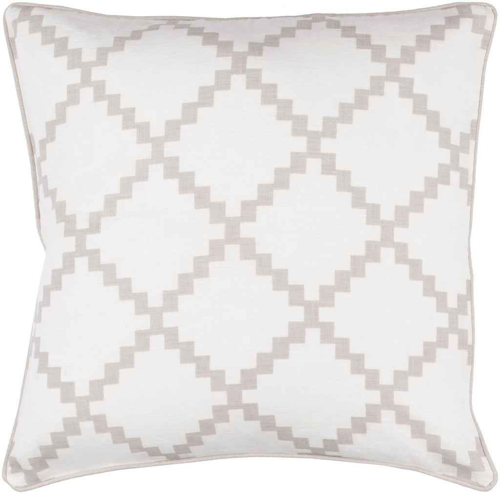 Surya Parsons PR-002 Taupe White 18"H x 18"W Pillow Cover