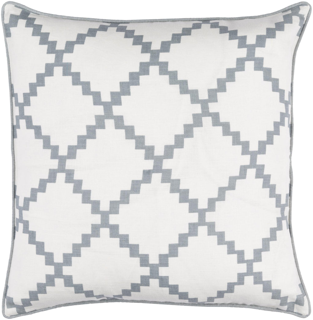 Surya Parsons PR-003 Medium Gray White 18"H x 18"W Pillow Cover