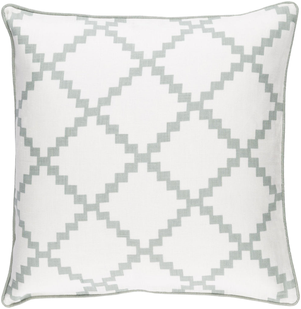 Surya Parsons PR-004 Light Sage White 18"H x 18"W Pillow Cover