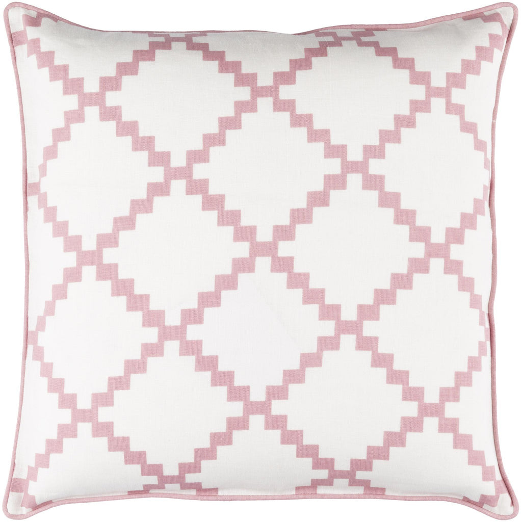 Surya Parsons PR-006 Mauve White 20"H x 20"W Pillow Cover