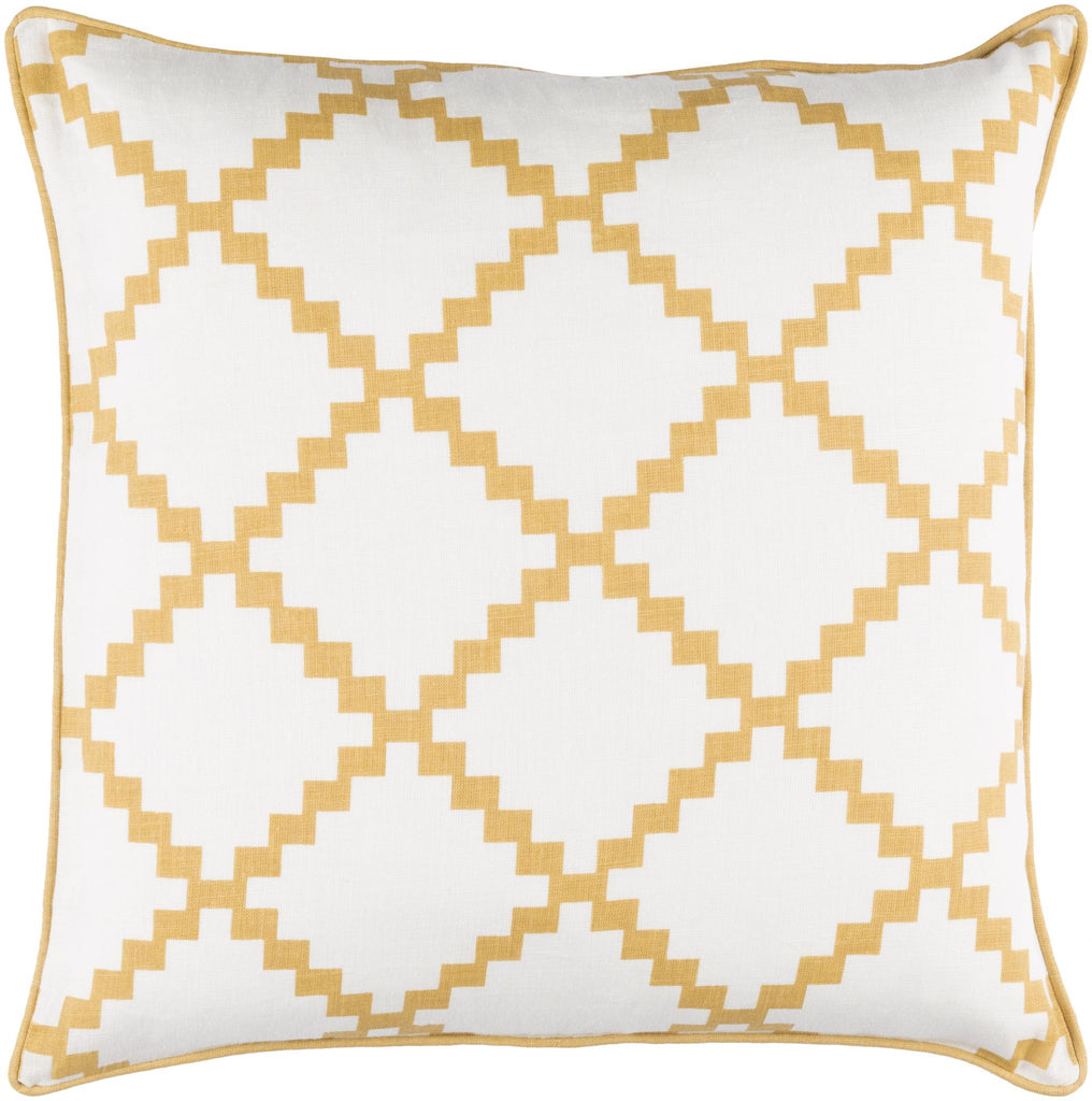 Surya Parsons PR-007 Mustard White 18"H x 18"W Pillow Cover