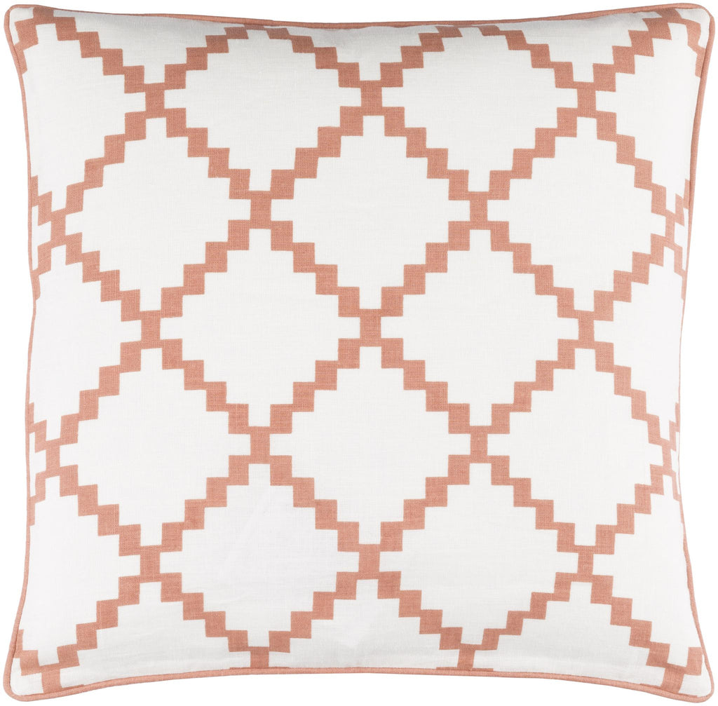 Surya Parsons PR-008 Brick Red White 20"H x 20"W Pillow Kit