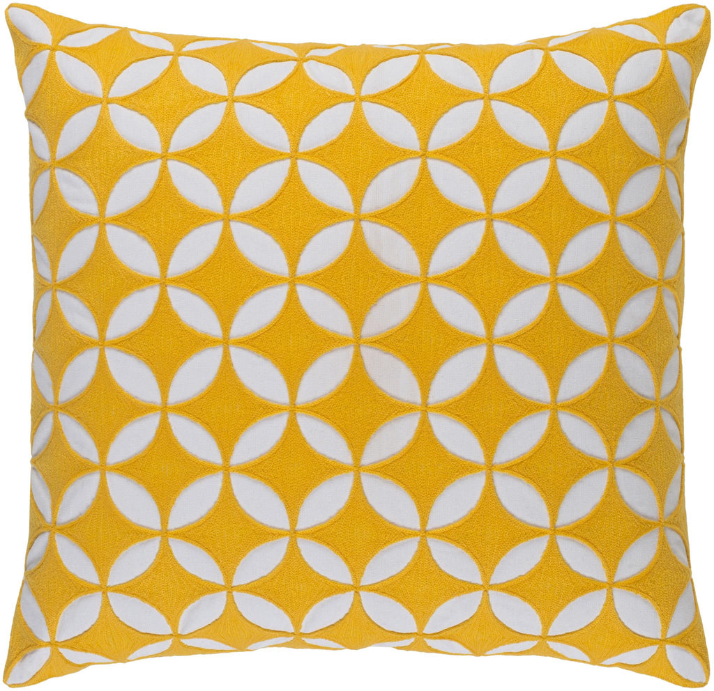 Surya Perimeter PER-003 Saffron White 18"H x 18"W Pillow Cover