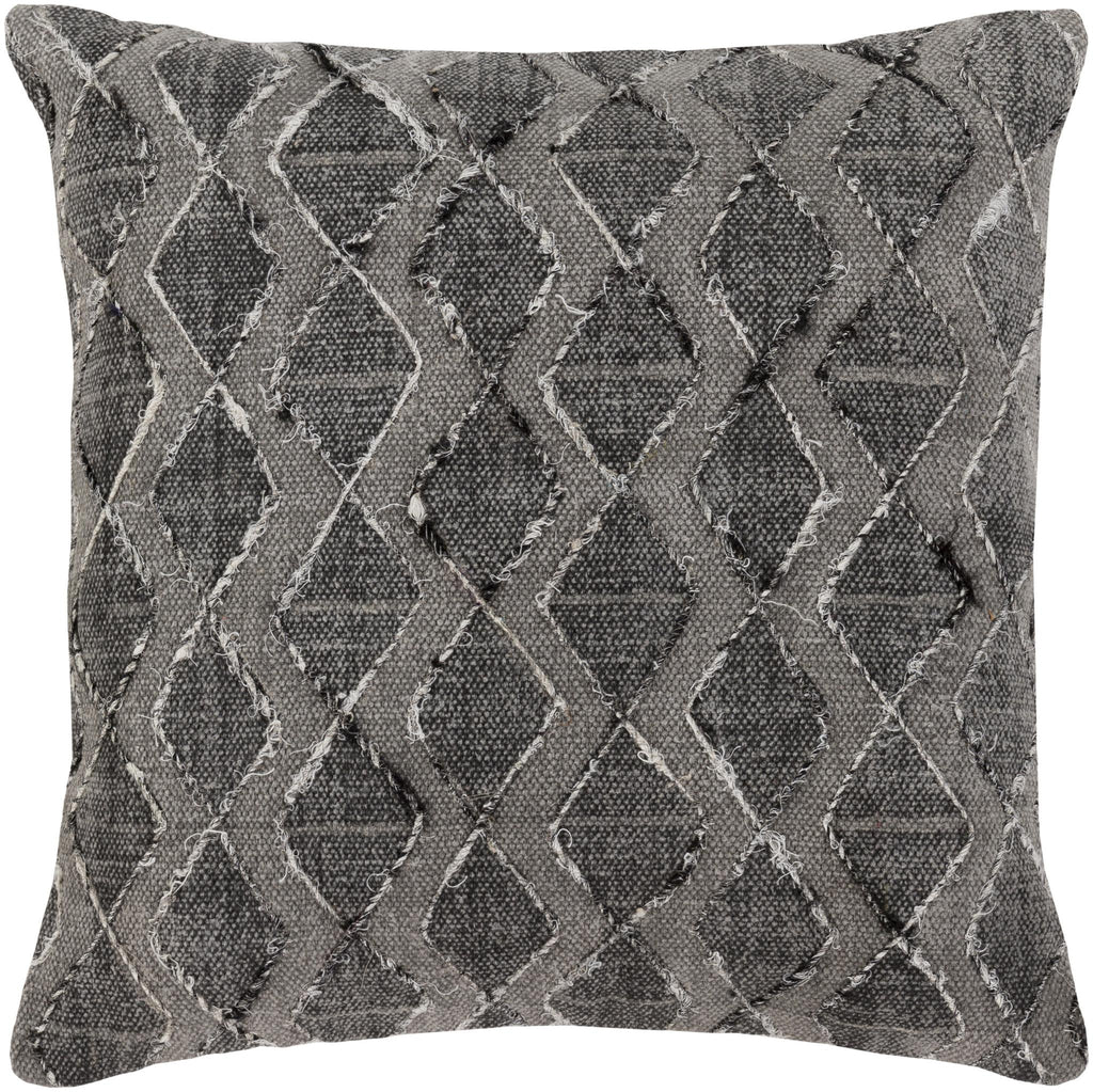 Surya Peya PEY-002 Black Gray 20"H x 20"W Pillow Cover