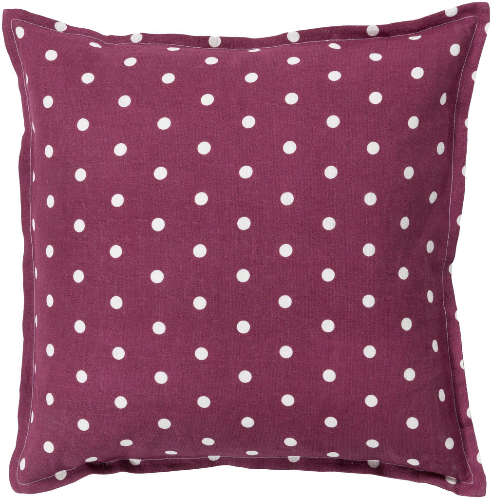 Surya Polka Dot PD-003 Brick Red Cream 18"H x 18"W Pillow Cover