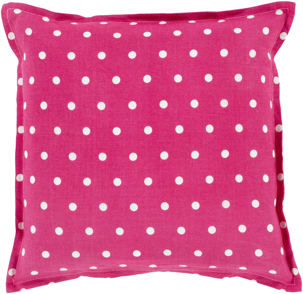 Surya Polka Dot PD-004 Cream Pink 18"H x 18"W Pillow Cover