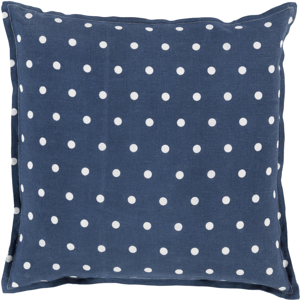 Surya Polka Dot PD-009 Cream Navy 22"H x 22"W Pillow Cover