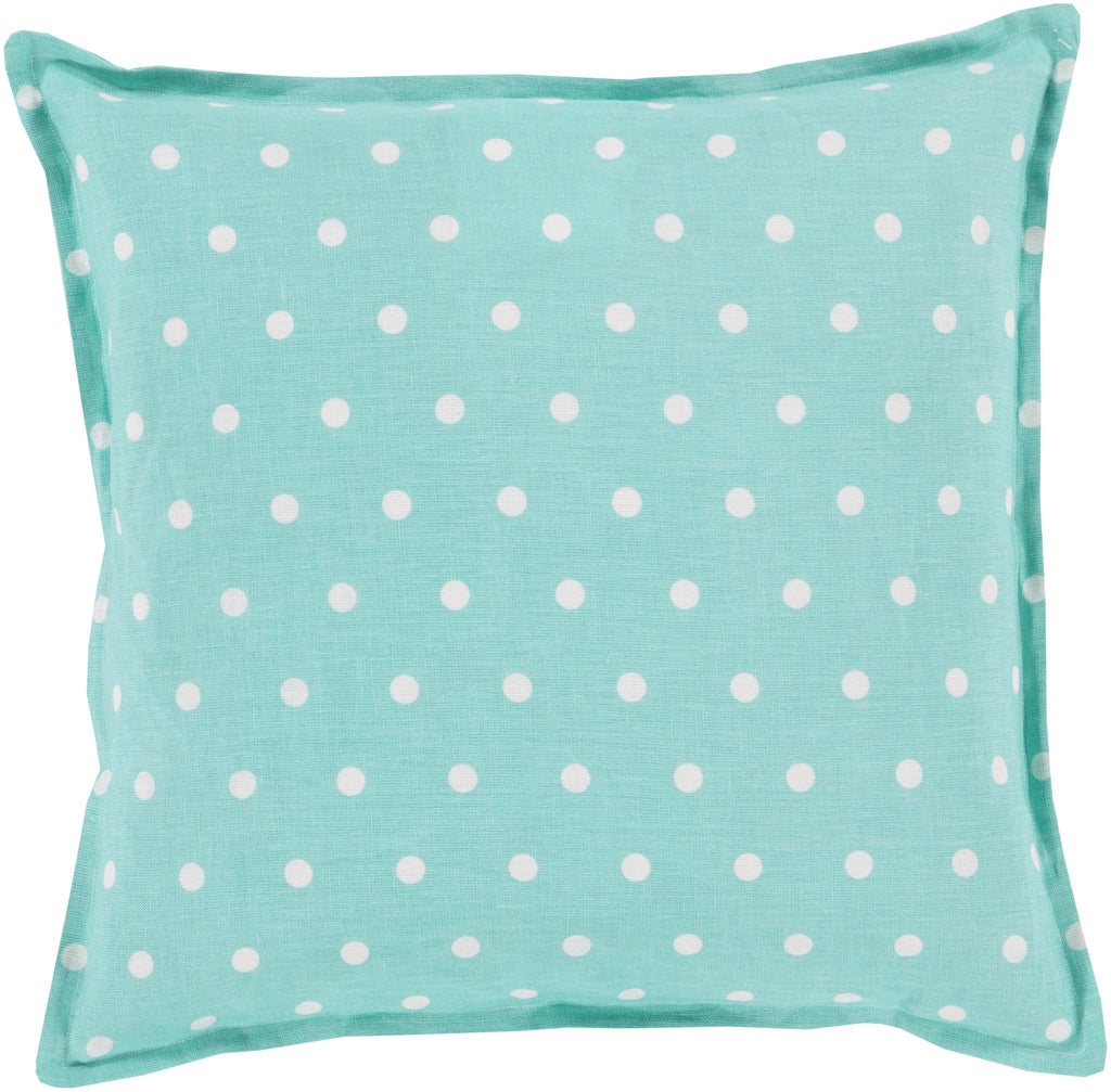 Surya Polka Dot PD-011 Cream Seafoam 18"H x 18"W Pillow Cover