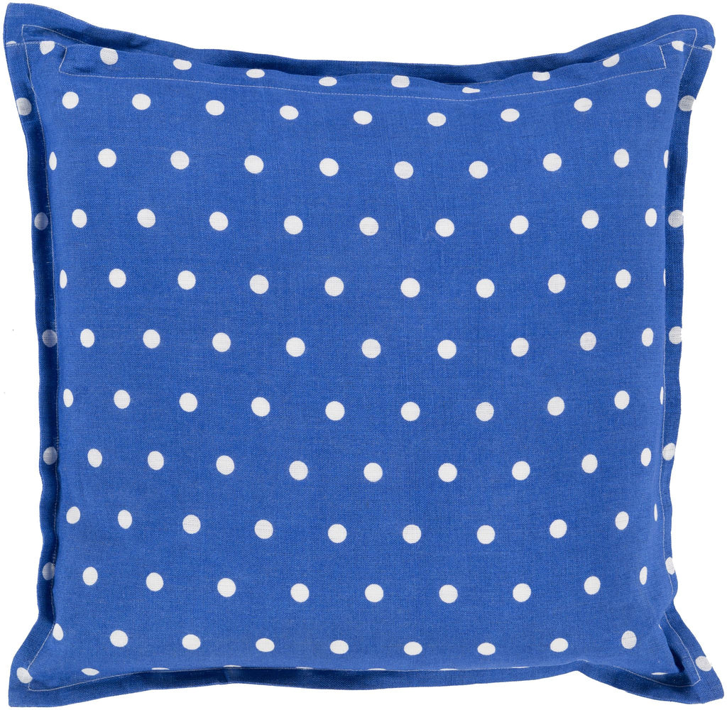 Surya Polka Dot PD-012 Cream Dark Blue 20"H x 20"W Pillow Cover