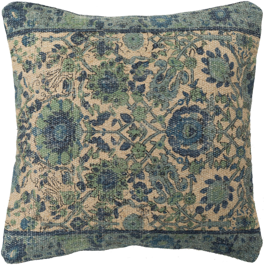 Surya Shadi SD-004 Aqua Charcoal 20"H x 20"W Pillow Cover