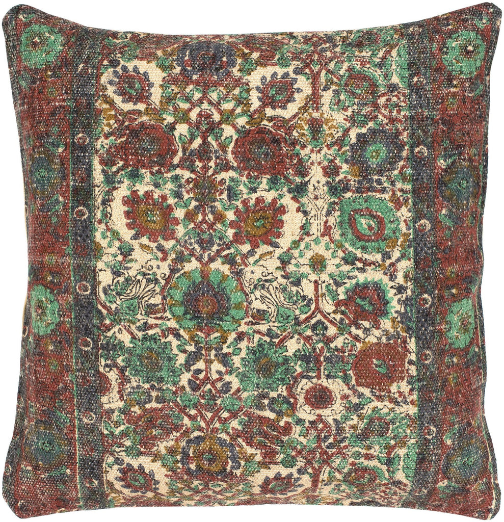 Surya Shadi SD-005 Charcoal Light Green 20"H x 20"W Pillow Cover