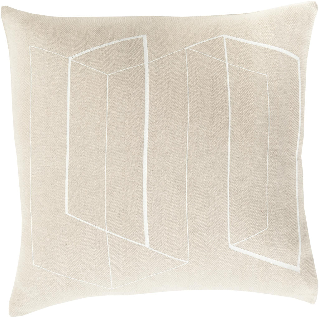 Surya Teori TO-012 Beige White 22"H x 22"W Pillow Cover